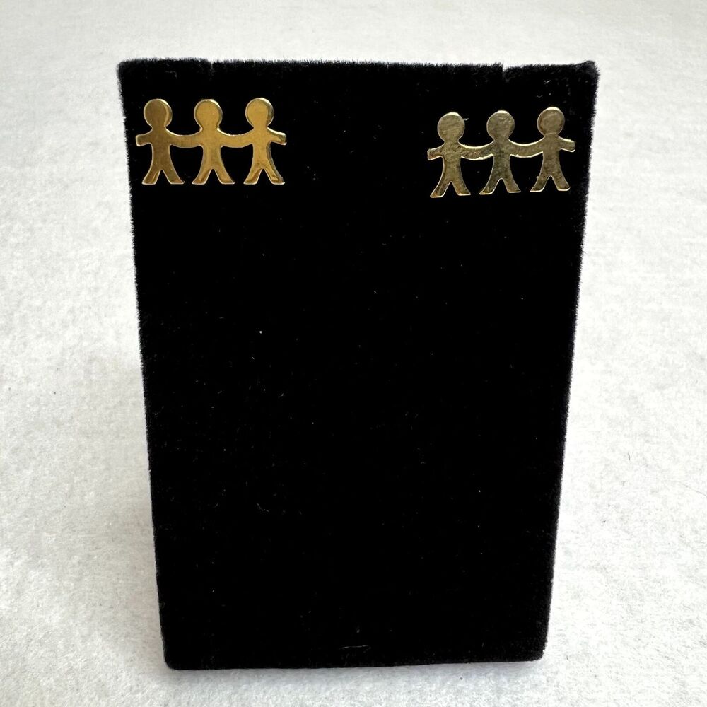 Vintage Gold Children Stud Earrings
